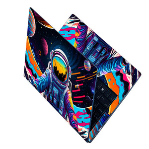 Doodle Space Astronaut Psychedelic Laptop Skin - View 2