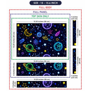 Doodle Space Neon Cosmic Planets Laptop Skin - View 8