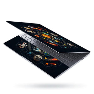 Doodle Space Solar System Cartoon Laptop Skin - View 3