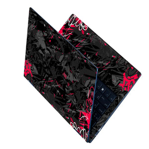 Universal Laptop Skin - Black Red Graffiti
