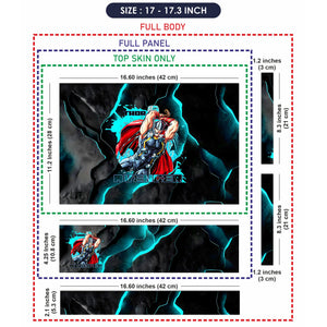 Laptop Skin - Dynamic Comic Hero Thor Electric Blue