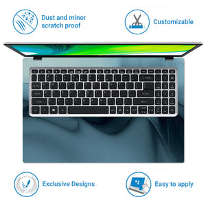 Laptop Skin - Fluid Abstract Waves Cool Blue Tones