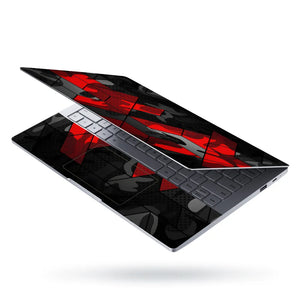 Laptop Skin - Abstract Red Camo Pattern Black Mood