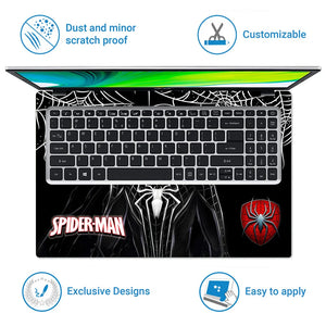 Universal Laptop Skin - Black Red Spider-Man Moon Design