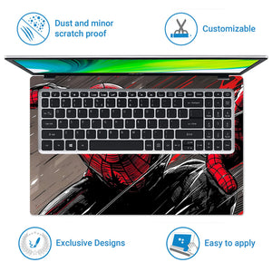 Laptop Skin - Dynamic Comic Spider Hero Red Action