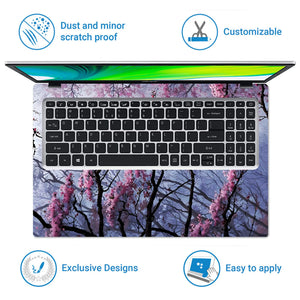 Laptop Skin - Dreamy Impressionist Cherry Blossom Pink Sky