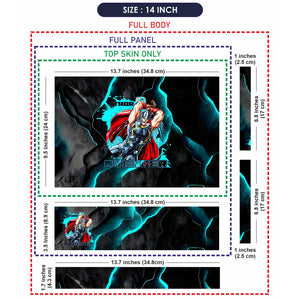 Laptop Skin - Dynamic Comic Hero Thor Electric Blue