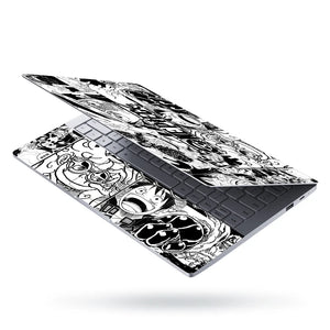 Laptop Skin - Black And White Manga Adventure Illustration