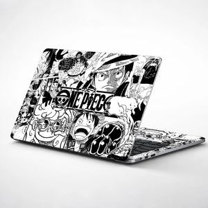 Laptop Skin - Black And White Manga Adventure Illustration