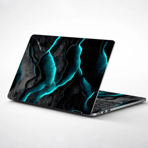 Laptop Skin - Futuristic Abstract Black Blue Texture