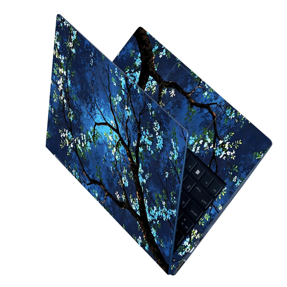 Laptop Skin - Serene Digital Floral Night Scene