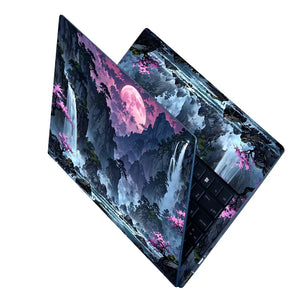 Laptop Skin - Serene Fantasy Landscape Pink Moon