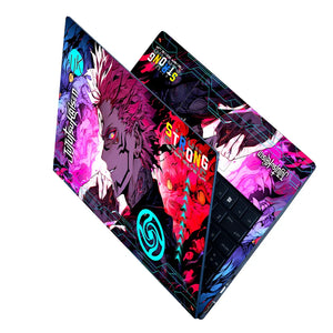 Universal Laptop Skin - Pink Blue Sukuna Demon Power Art