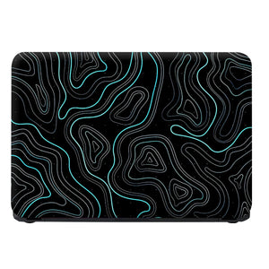Laptop Skin - Abstract Line Art Turquoise Waves