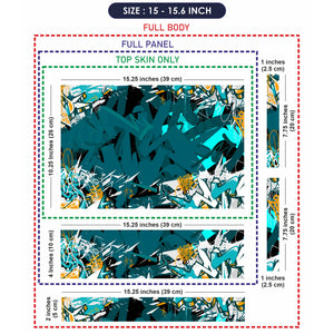 Laptop Skin - Teal Chaos Graffiti Shards