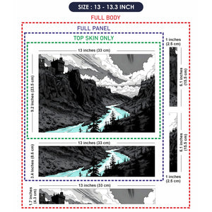 Laptop Skin - Monochrome Comic Landscape Serene River