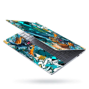 Laptop Skin - Vibrant Street Art Tiger Aqua Splash