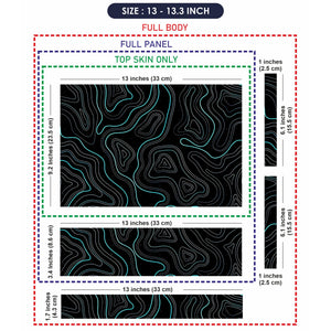 Laptop Skin - Abstract Line Art Turquoise Waves