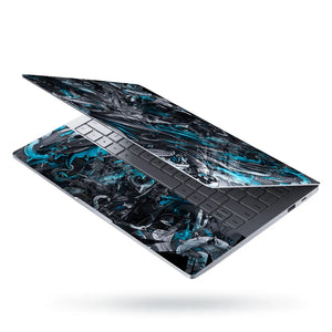 Laptop Skin - Dynamic Abstract Swirls Blue Contrast