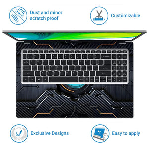 Universal Laptop Skin - Avengers Metal Tech Logo