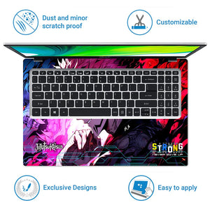 Universal Laptop Skin - Pink Blue Sukuna Demon Power Art