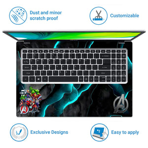 Laptop Skin - Vibrant Comic Superheroes Dynamic Action