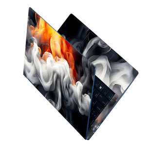 Laptop Skin - Abstract Smoke Flames Orange Black