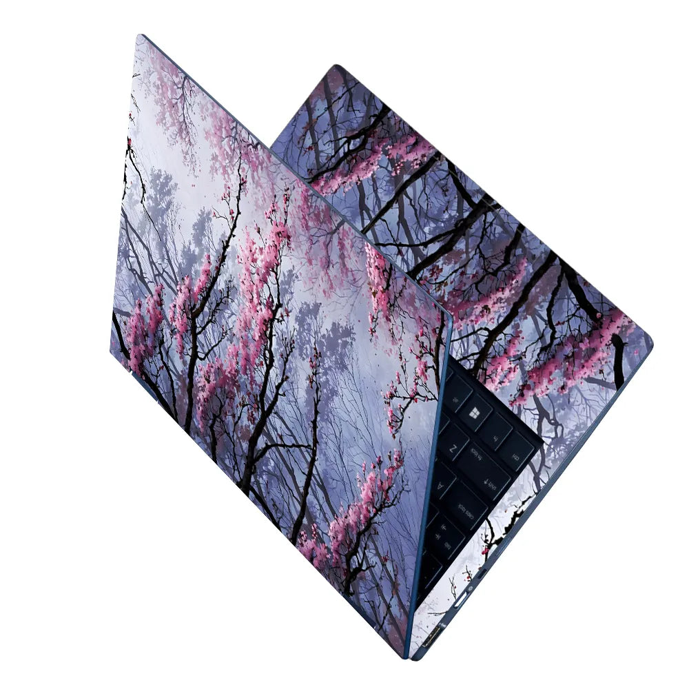 Laptop Skin - Dreamy Impressionist Cherry Blossom Pink Sky