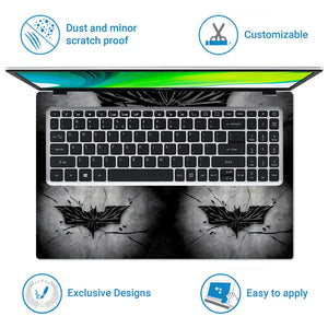 Universal Laptop Skin - Black Batman Abstract