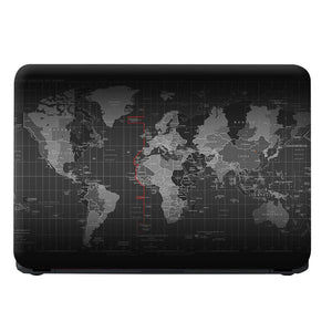 Universal Laptop Skin - World Map Black
