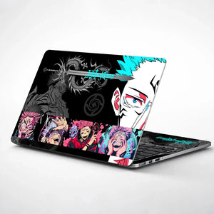 Universal Laptop Skin - Black Teal Sukuna Anime Layout