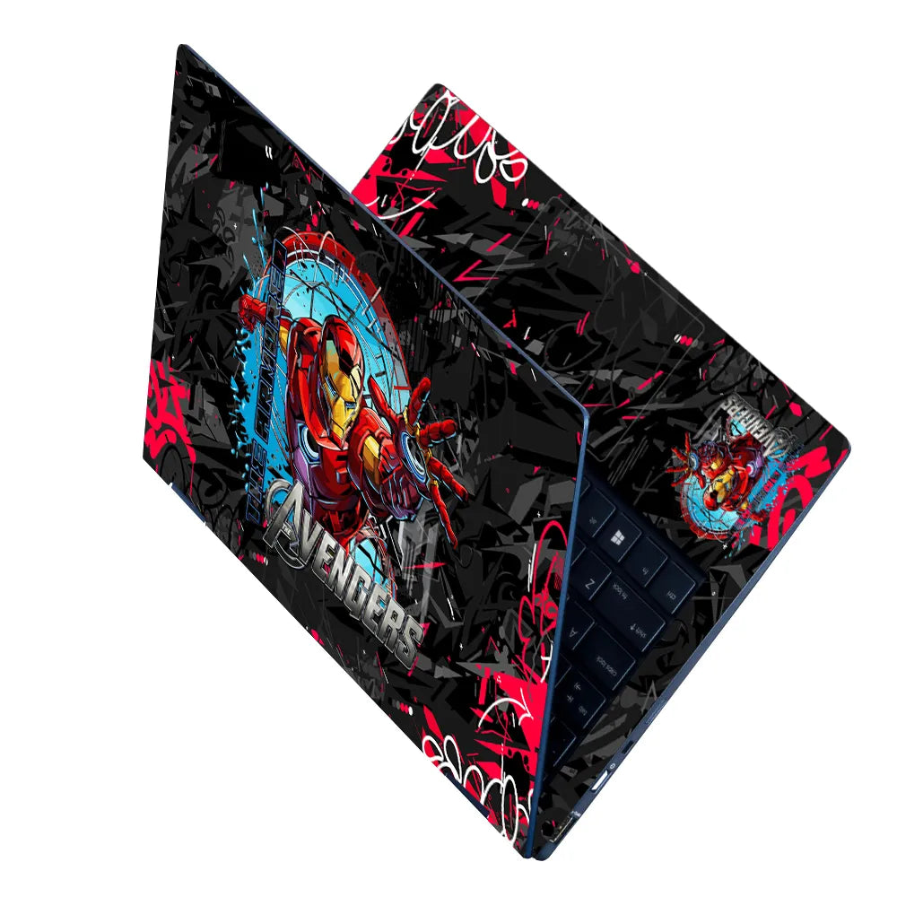 Laptop Skin - Dynamic Comic Iron Man Red Action