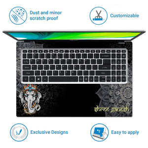 Universal Laptop Skin - Golden Ganesha Art