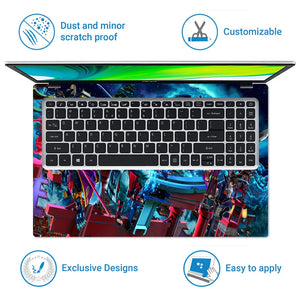 Universal Laptop Skin - Futuristic Anime Battle Art