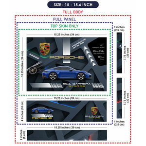 Universal Laptop Skin - Porsche 911 Carrera Blue GT3 Art