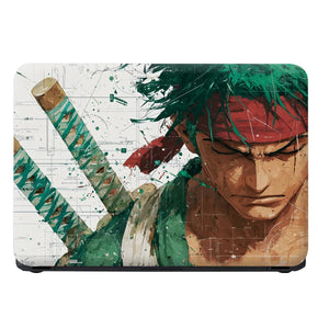 Laptop Skin - Dynamic Manga Warrior Green Energy 1