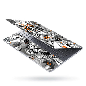 Laptop Skin - Graffiti Style Tiger Orange Black White