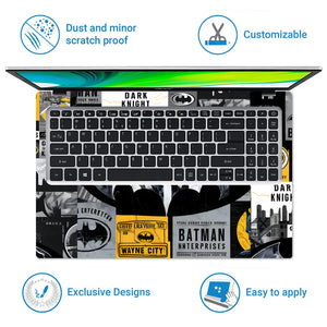 Universal Laptop Skin - Batman Collage in Yellow and Black Style
