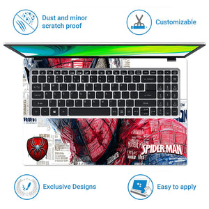 Universal Laptop Skin - Spider Hero Comic Collage