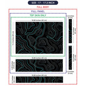 Laptop Skin - Abstract Line Art Turquoise Waves