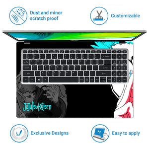 Universal Laptop Skin - Black Teal Sukuna Anime Layout