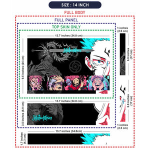 Universal Laptop Skin - Black Teal Sukuna Anime Layout