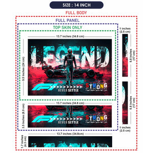 Universal Laptop Skin - Teal Red F1 Neon Racing Legend