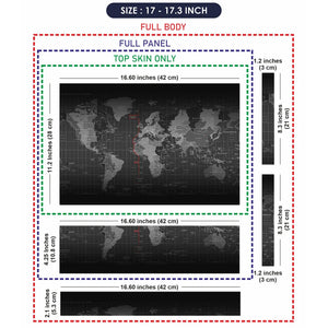 Universal Laptop Skin - World Map Black