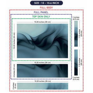 Laptop Skin - Fluid Abstract Waves Cool Blue Tones