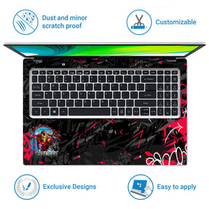 Laptop Skin - Dynamic Comic Iron Man Red Action