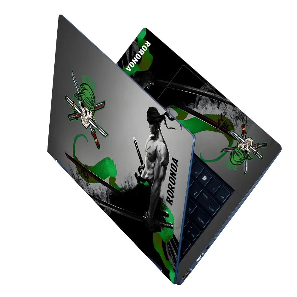Laptop Skin - Dynamic Manga Warrior Green Energy