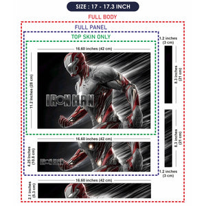 Laptop Skin - Dynamic Comic Iron Man Silver Red