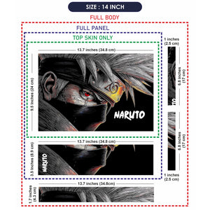 Laptop Skin - Dynamic Anime Ninja Intense Red Black