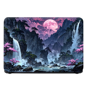 Laptop Skin - Serene Fantasy Landscape Pink Moon